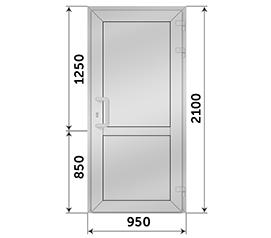 Одностворчатая дверь глухая AGS 950x2100