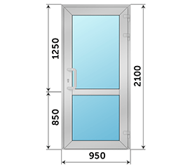 Одностворчатая дверь остекленная AGS 950x2100