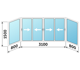 Окно на балкон AGS 4700x1500