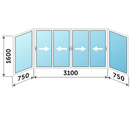 Окно на лоджию AGS 4600x1600